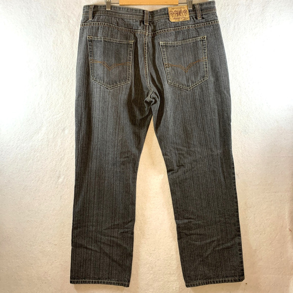 Vintage Y2K Ablanche Mens Jeans 44x34 Dark Wash Gray Baggy Street Workwear - Picture 5 of 16